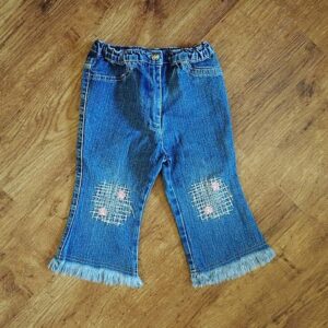 Size 1 Embroidered Denim Jeans by Mini Dandoo EUC