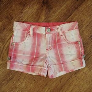 Size 1 Pumpkin Patch Adjustable Plaid Shorts EUC