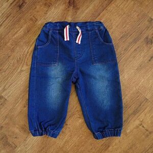 Size 1 Pumpkin Patch Adjustable Stretch Denim Joggers EUC