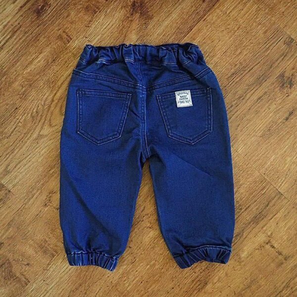 Size 1 Pumpkin Patch Adjustable Stretch Denim Joggers EUC - Image 2
