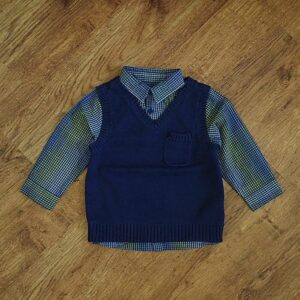 Size 1 Pumpkin Patch One-Piece Shirt & Vest EUC