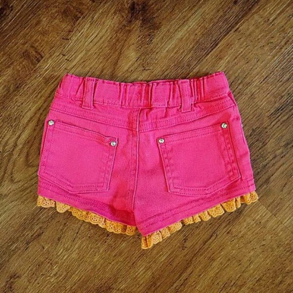 Size 1 Target Adjustable Hot Pink Denim Shorts EUC - Image 2