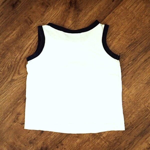 Size 1 Thomas & Friends 'Laughing Thomas' White Tank Top EUC - Image 2