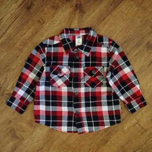 Size 2 H&T Long Sleeve Flannelette Shirt EUC