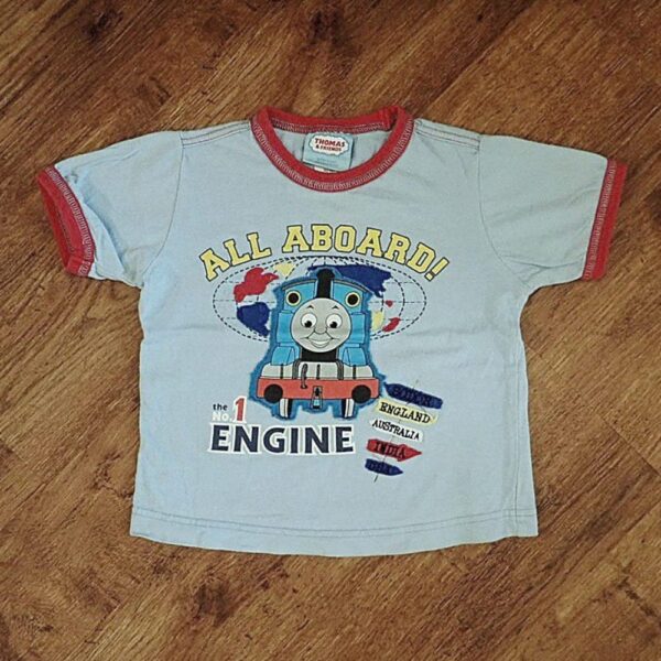 Size 2 Thomas the Tank Engine 'All Aboard!' Tee EUC