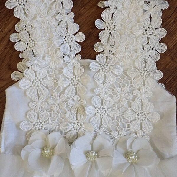 Size 2 White Dress with Lace Bodice by Baby Show EUC - Image 3