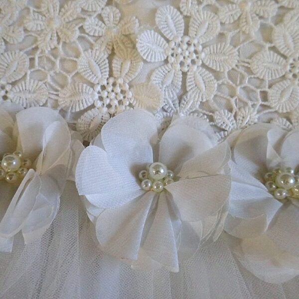 Size 2 White Dress with Lace Bodice by Baby Show EUC - Image 4
