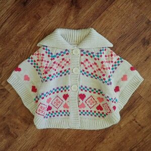Size 2 H&T Knitted Cream Poncho EUC