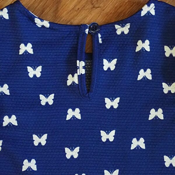 Size 2 Mango Blue 'Butterfly' Dress EUC - Image 3