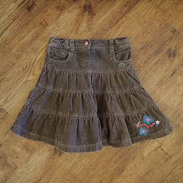 Size 2 Piping Hot Adjustable Corduroy Skirt GUC