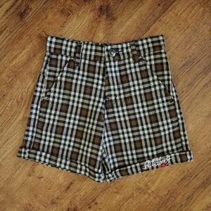 Size 4 Billabong Vintage Plaid Casual Shorts NOS