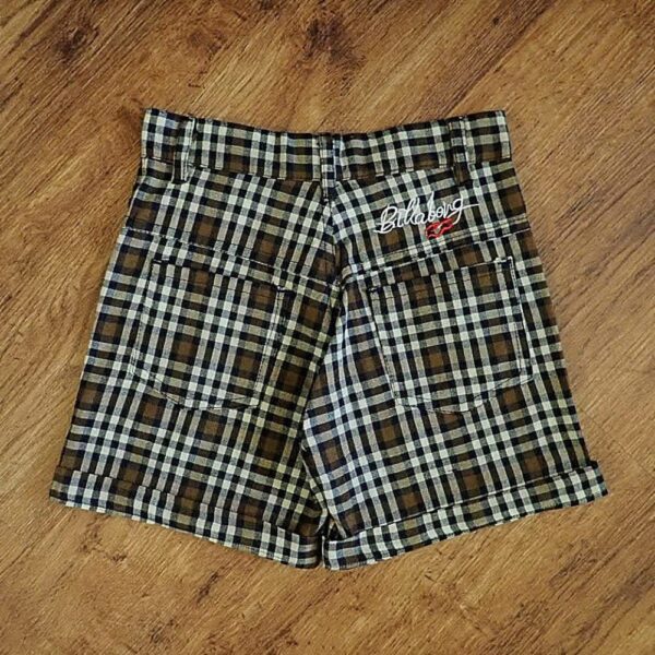 Size 4 Billabong Vintage Plaid Casual Shorts NOS - Image 2