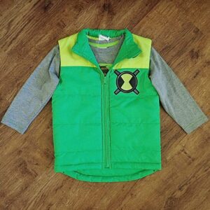 Size 3 Ben10 Quilted Puffer Vest & Long Sleeve Tee NWT