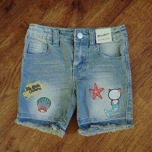 Size 3 Breakers Appliqued Blue Denim Shorts NWT