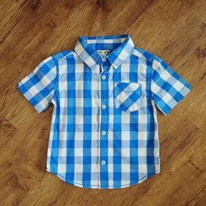 Size 3 Cotton On Kids Plain-Check Short Sleeve Shirt EUC