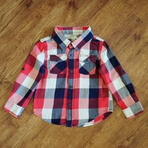 Size 3 Cotton On Kids Red-Checked Long Sleeve Shirt EUC