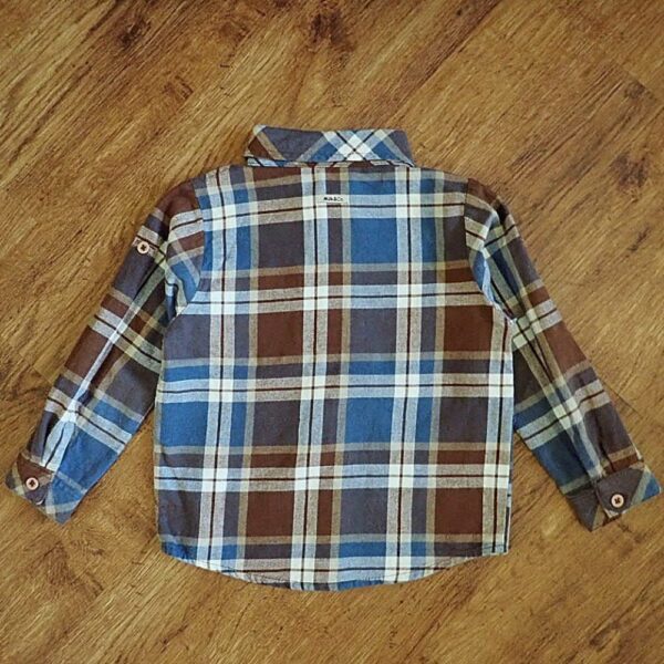 Size 3 Milkshake Long Sleeve Blue Flannelette Shirt NOS - Image 2