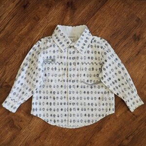 Size 3 Milkshake 'Robot' Patterned Long Sleeve Shirt EUC