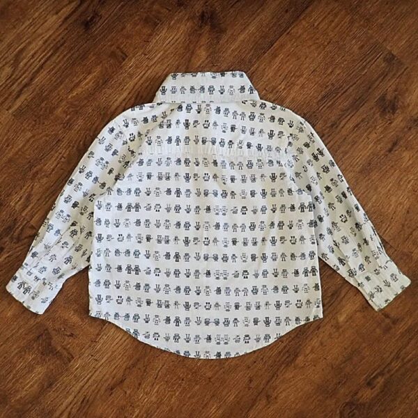 Size 3 Milkshake 'Robot' Patterned Long Sleeve Shirt EUC - Image 2