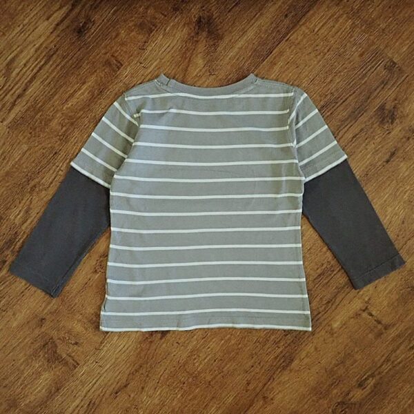 Size 3 Pumpkin Patch 'Biker' Striped Long Sleeve Tee EUC - Image 2