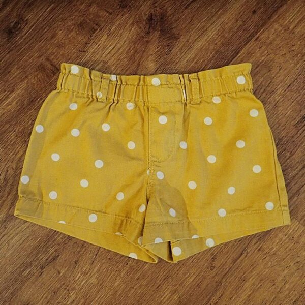 Size 3 Target Mustard Shorts with Polka Dots EUC