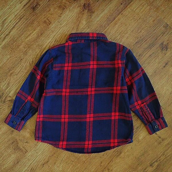 Size 3 Target Navy & Red Long Sleeve Flannelette Shirt EUC - Image 2