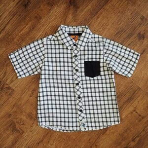 Size 3 Tilt Black & White Checked Short Sleeve Shirt EUC