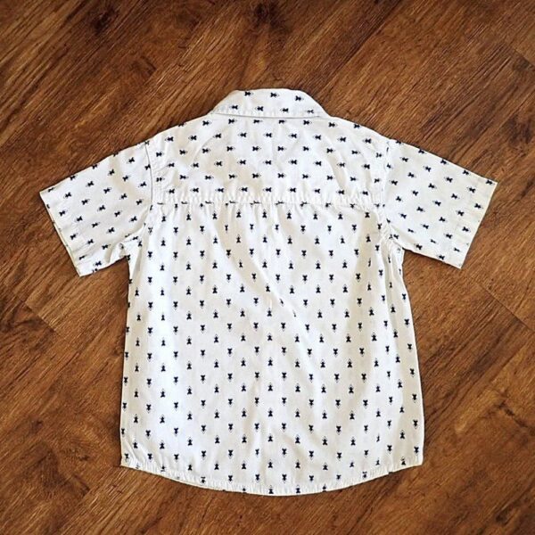 Size 3 Tilt White & Navy Patterned Short Sleeve Shirt EUC - Image 2