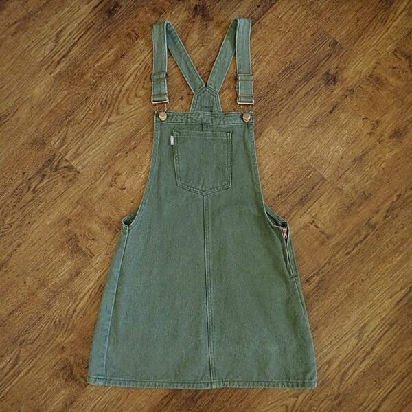 Size 12/14 (Ladies 8) Khaki Pinafore Dress by Used Denim EUC