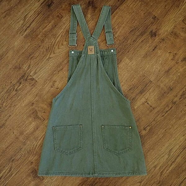 Size 12/14 (Ladies 8) Khaki Pinafore Dress by Used Denim EUC - Image 2