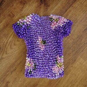 Size 3/10 Purple Smocked Floral Top EUC