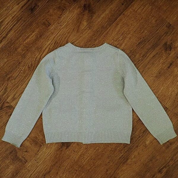 Size 3/4 Gymboree Lightweight Silver Lurex Cardigan EUC - Image 2