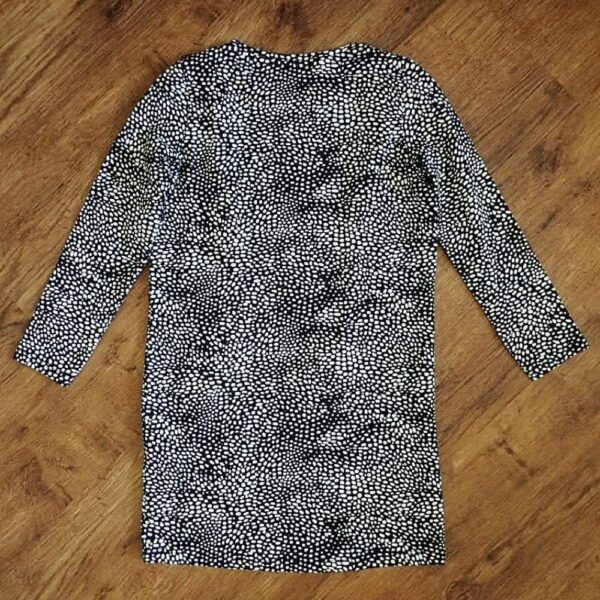 Size 3/4 H&M Black & White Printed Animal-Skin Dress NOS - Image 2