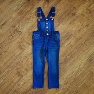 Size 3/4 H&M Dark Blue Stretch Denim Overalls NOS