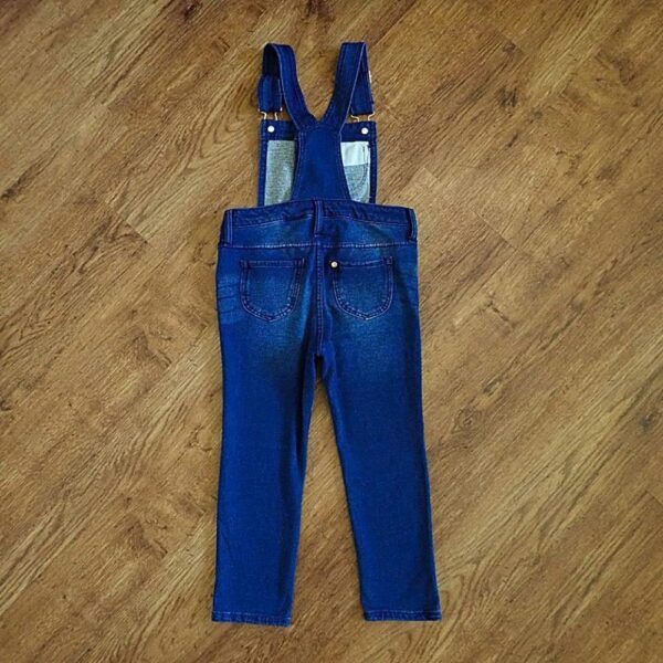 Size 3/4 H&M Dark Blue Stretch Denim Overalls NOS - Image 2