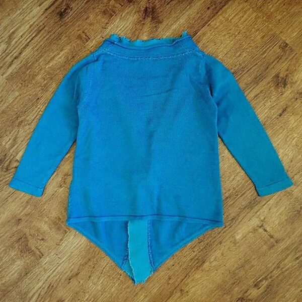 Size 3 DKNY Cotton Long Sleeve Teal Cardigan EUC - Image 2