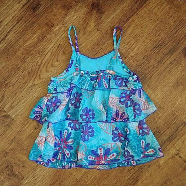 Size 3 Fun Spirit Layered Chiffon Floral Top EUC - Image 2