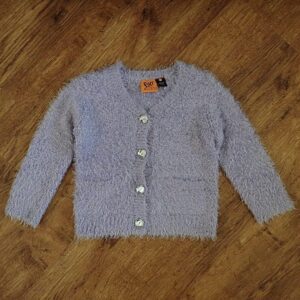Size 3 Fun Spirit Mohair-Style Lilac Cardigan EUC