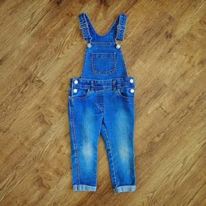 Size 3 H&T Blue Stretch Denim Overalls EUC