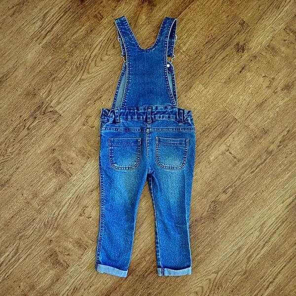 Size 3 H&T Blue Stretch Denim Overalls EUC - Image 2