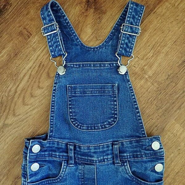 Size 3 H&T Blue Stretch Denim Overalls EUC - Image 3