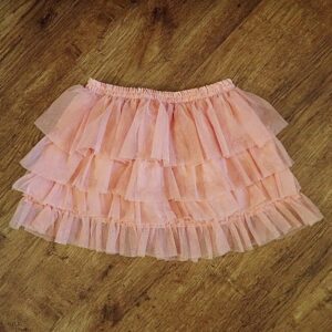 Size 3 H&T Layered Peach-Coloured Tulle Skirt EUC