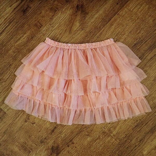 Size 3 H&T Layered Peach-Coloured Tulle Skirt EUC - Image 2