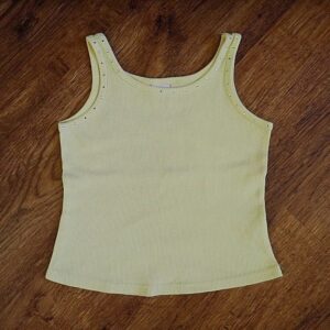 Size 3 KWD Diamante-Studded Yellow Tank Top EUC