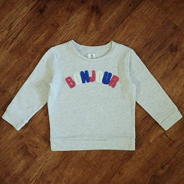 Size 3 Kids & Co 'Bonjour' Embroidered Light Grey Windcheater EUC