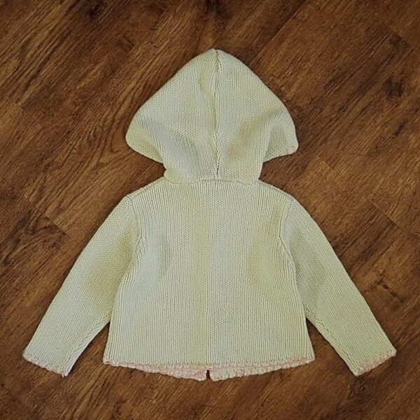 Size 3 Lightning Bolt Cream Hooded Cardigan EUC - Image 2