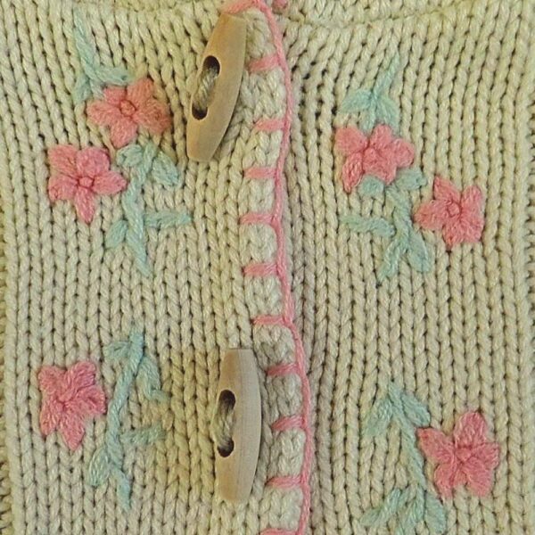Size 3 Lightning Bolt Cream Hooded Cardigan EUC - Image 3