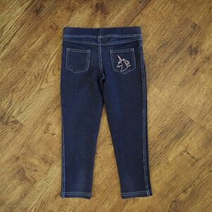 Size 3 Mango Navy Embroidered-Unicorn Jeggings GUC