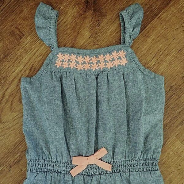 Size 3 OshKosh Grey Chambray Playsuit NOS - Image 3