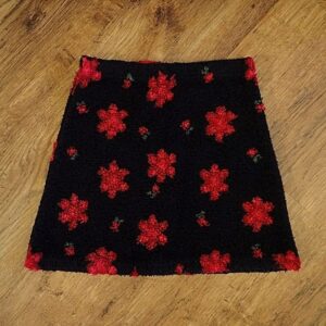 Size 3 Patch Princess Polar Fleece Floral Skirt EUC